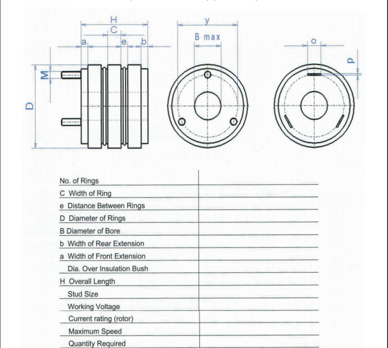 Slip Ring for Industrial Motor D485-6
